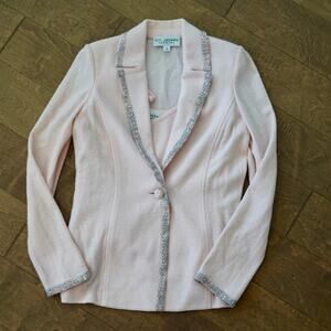 St.John Evening Sz 6‎ SOFT PINK Glam Boucle Santana Knit Blazer Jacket Set